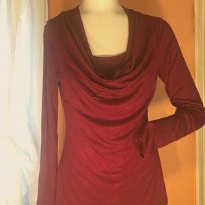 Maroon Tunic top with ruching
